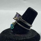 Sterling Silver 925 Jewelry Lot Large Hoop Earrings Ring Emerald Cut Beads 3pc — photo 9