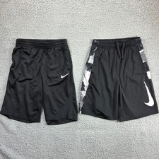 Nike Athletic Shorts Dri-FIT Basketball Boys XL Black Swoosh Training Lot of 2
