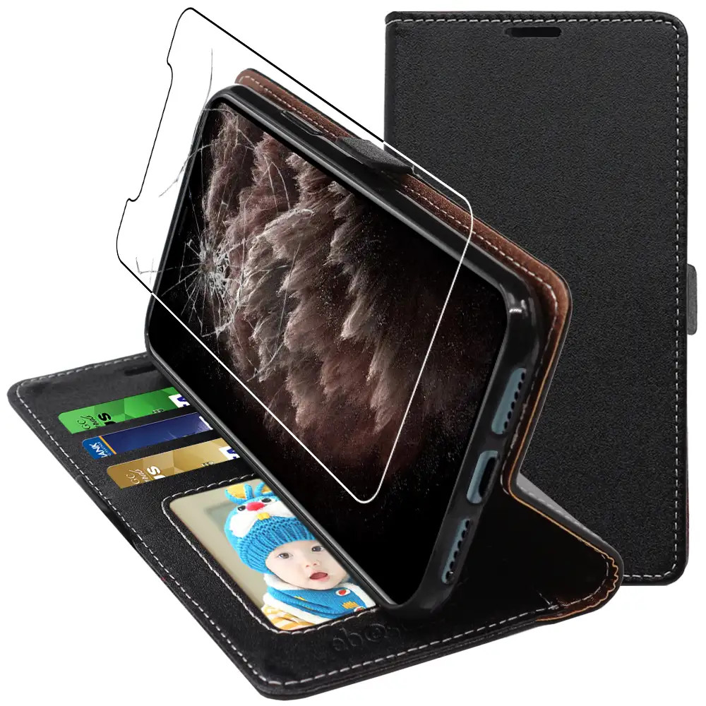 Housse iPhone 11 Pro Max Noir au Quotidien - Étui Portefeuille Pratique