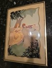 1940s CONVEX GLASS PRINT MAN & LADY PASTEL COLORS — photo 4