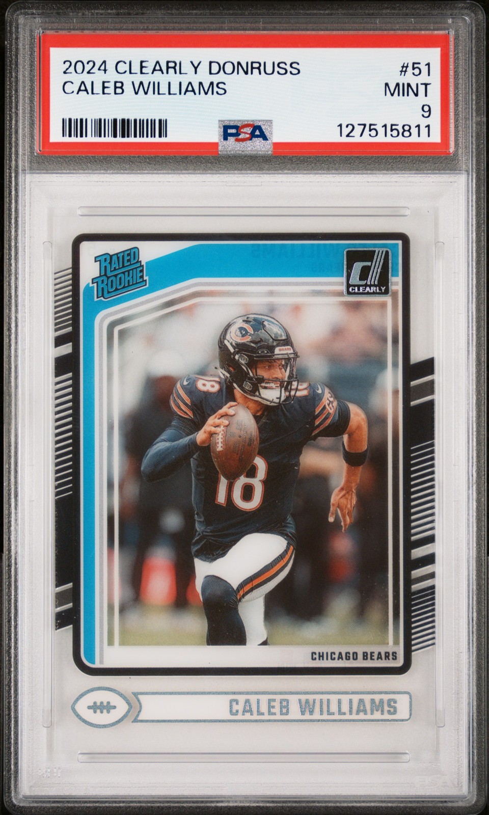 2024 PANINI CLEARLY DONRUSS #51 CALEB WILLIAMS PSA 9