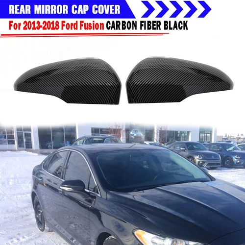 For Ford Fusion 13-2022 Front Right Left Rearview Mirror Cover Cap Carbon Fiber