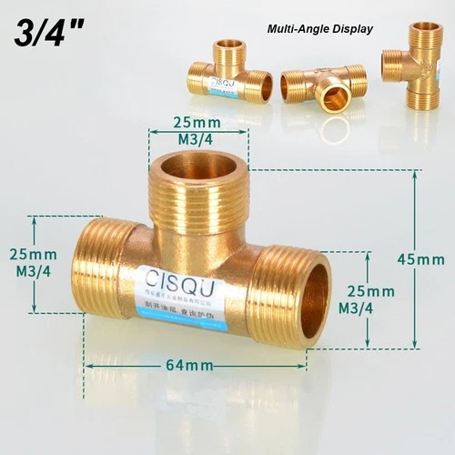Messing Gewindefittings Verschraubung T-Stück Nippel Reduziert Winkel 1/2" 3/4"