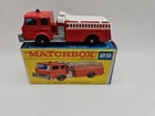 Lesney Matchbox Fire Pumper Truck No 29 F Box Red White Old Wheels England