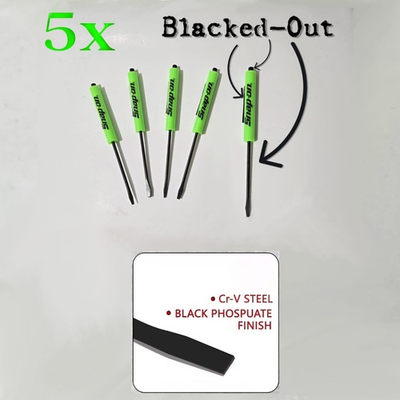 #ad 5 Snap on tools Special Edition pocket screwdrivers GREEN PROMO Blacked Outgift $16.95