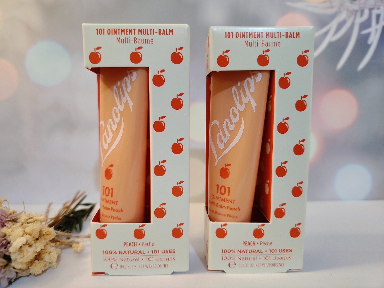 Lanolips 101 Ointment Multi-Balm ""Peach"" 10g × 2 Brand New