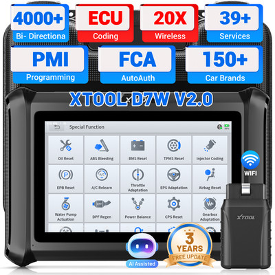 2026 XTOOL D7W V2.0 Wireless OBD2 Scanner Full System Diagnostic Tool ECU Coding