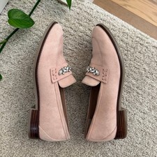 Vionic AVVY ROSE Suede Embellished Loafer Flats Women 8 JEWELED COMFORT