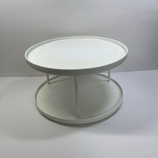 Vtg Rubbermaid Lazy Susan 2 Tier Round Turnstile Spices Organize JB1 2709 White