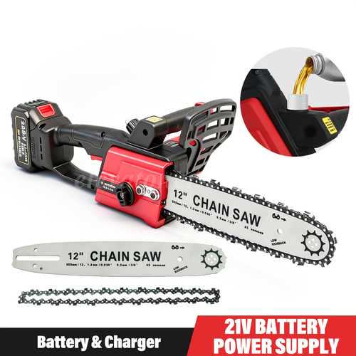 12" Cordless Chainsaw Brushless Electric Handheld Chain Saw 21V w ...