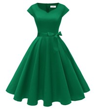 Kingfancy Women Vintage 1950s Dress Retro Cocktail Party Swing Dresses with C...