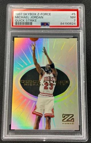 Michael Jordan 1997 Skybox Z-Force "Quick Strike" Card #5 PSA 7 🔥🔥🔥