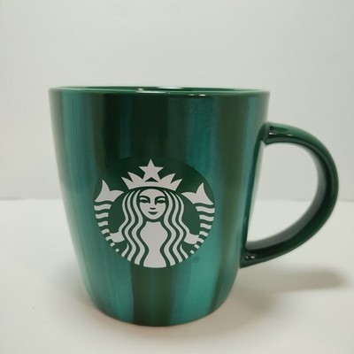 Starbucks 2022 Nestle Emerald Green Marbled Stripe Mermaid Siren Coffee Mug 12oz