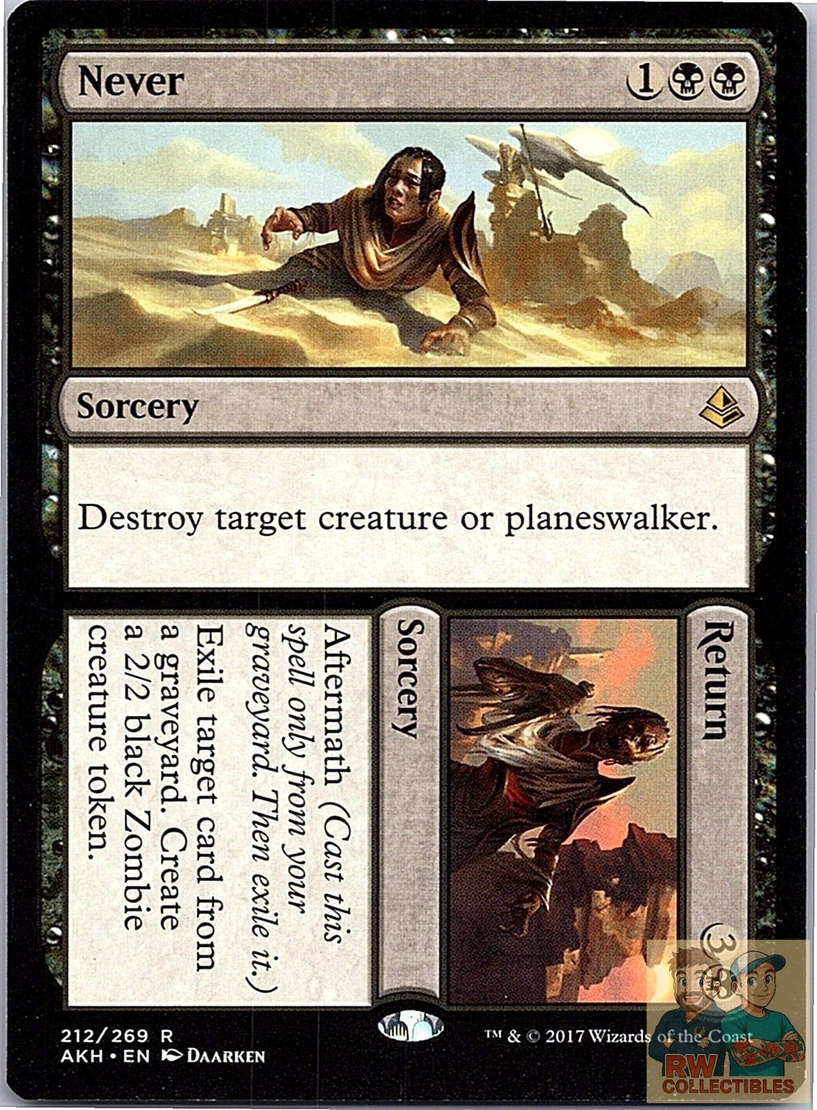 Never // Return 212 Rare Amonkhet Magic: The Gathering Lightly Played