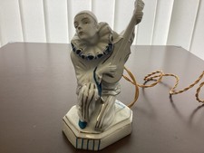 Art Deco Lamp Figurine Harlequin Pierrot Smoke Eater Night Light Circa 1920/30