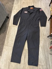 VTG Red Kap Workwear Coveralls Men 52-LN Zip Gray Jumpsuit Mechanic Nomex Aramid