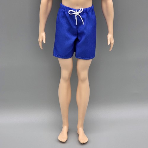 2025 Barbie Allan Buddy of Ken Doll Shorts Only Solid Blue Beach Swim Trunks