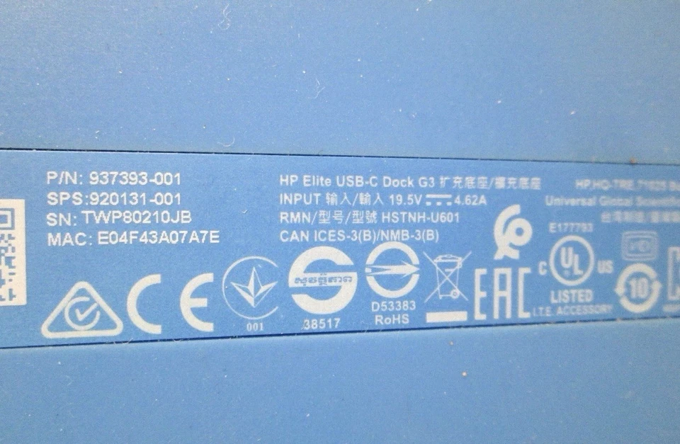 HP Elite G3 USB-C Docking Station With 90w Ac Adapter - Image 3 of 4