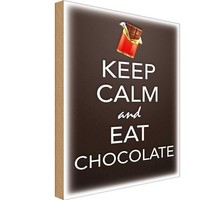Holzschild 18X12 Cm Keep Calm And Eat Chokolate Deko Geschenk Holz Schild