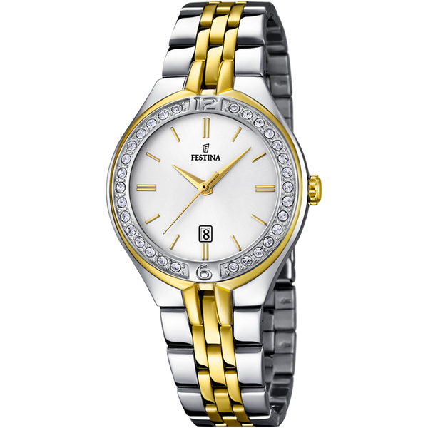 Festina Damenuhr Armbanduhr Damen Uhr Edelstahl F16868/1 Bicolor Datum Quarzuhr-image