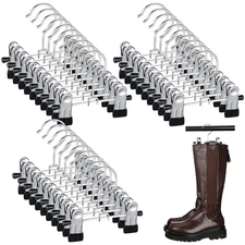 30 Pcs Steel Boot Hangers with 2 Adjustable Clips Multifunctional Hangers Tra...