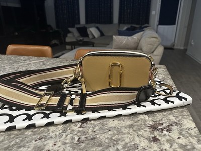 Marc Jacobs Snapshot Colorblock Small Zip Crossbody Logo Gold Detachable Strap