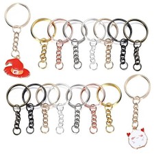 25mm Split Ring 4 Link Chain Silver Keyring Findings Clasp Splitring Key Ring