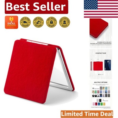 Elegant Red Velvet Compact Mirror - 1X/3X Magnification for Effortless Grooming