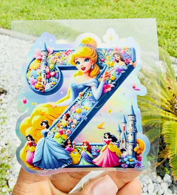 Disney Cinderella Princess Number 7 Vinyl Decal Sticker Multicolor Kids Theme