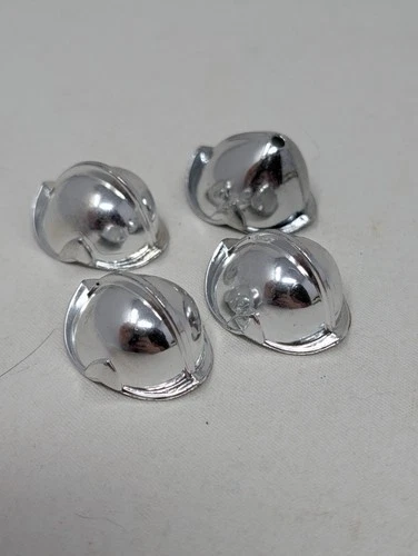 4 Playmobil Medieval Shiny Silver Helmets Conquistador Knights Vintage