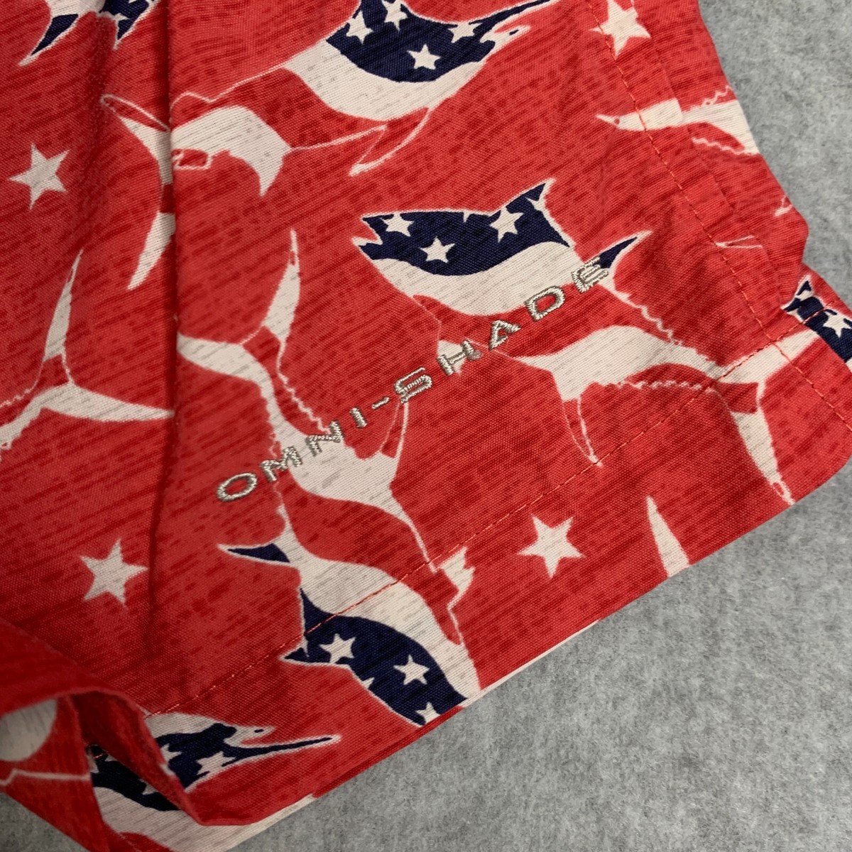USA購入 コロンビアPFG アメリカ星条旗FISHスイムパンツUS Sサイズ Columbia - USA購入 コロンビアPFG アメリカ星条旗FISHスイム