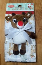 Rudolph the Red-Nosed Reindeer gift set Swaddle Blanket and plush toy