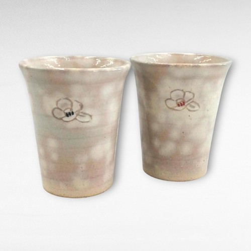 Hotel Chinzanso Tokyo Klt-101 Hagi Tsubaki Beer Cup Pair - Condition - 第 1/7 張圖片
