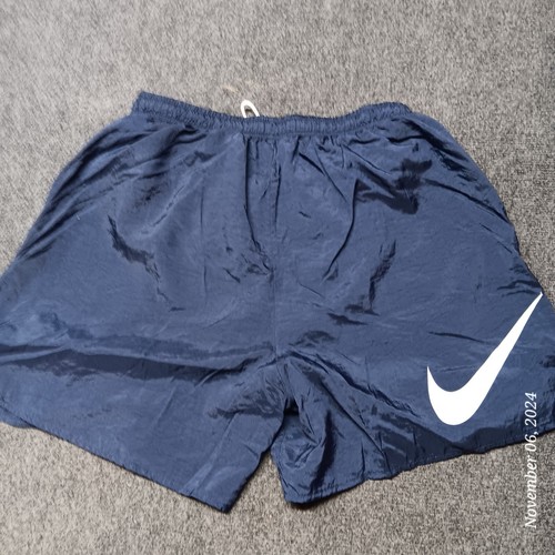 Vintage Nike Swim Trunks Youth XL Blue BIG Swoosh Elastic Waist Mesh Lining - Picture 3 of 9