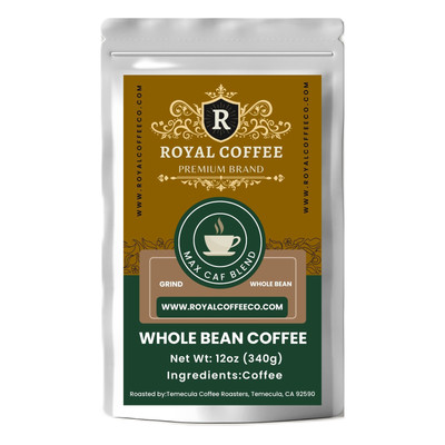 Royal Max Caf Blend Freshly Roasted Coffee, (Max Caf Blend) (Whole Bean)