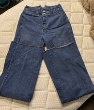 Vintage Rose Hips Bell Bottoms Hippie Woodstock Wide Leg Boho Denim Tag7/36