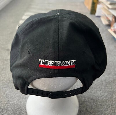 1990s Top Rank Vintage Boxing Promo FIGHT Hat Cap BLACK w/Glove