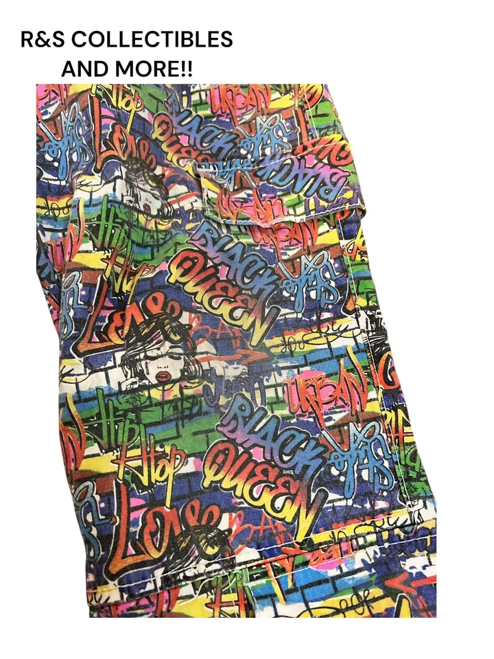 Pantalones de graffiti para niñas/mujeres talla grande de Lovelove Love Foto 4 de 4