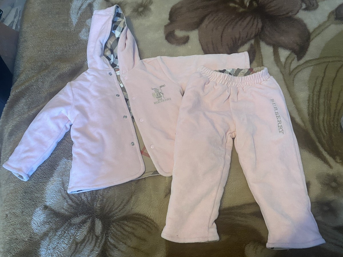 Burberry Girls Pink Tracksuit Jacket Size Months- Brand New