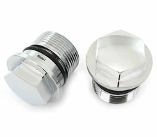 Set of 2 Chrome Fork Tube Bolts - 35mm - 90123-300-000 - CR/MT/XL250 XL350 CB450