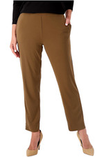 Susan Graver Modern Essentials Liquid Knit Slim Leg Pants Driftwood