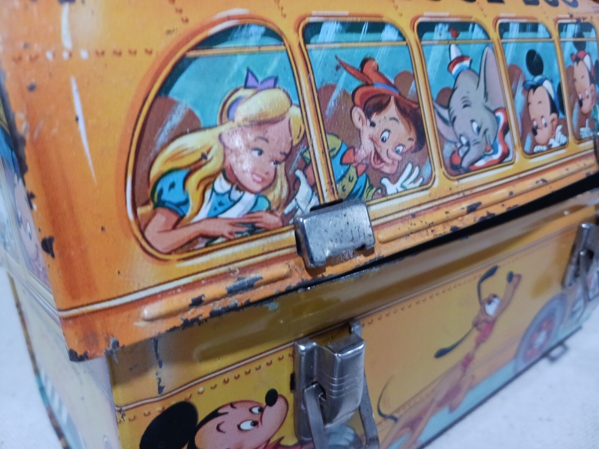 Vintage Walt Disney School Bus Lunch Box w/ Thermos | eBay Walt