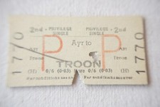 1970 Ayr to Troon British Rail Railway Train Ticket