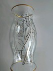 Angel Clear Glass Gold Rim Hurricane Globe 10 Inch tall 4-5/8 Top And Bottom Rim