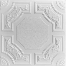 Ceiling Tiles, Foam 20" x 20" Glue Up, DIY, Decorative, Styrofoam, Qatar White