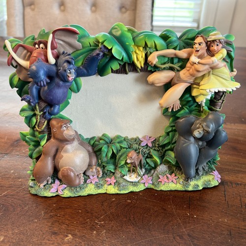 Cornice portafoto in resina 3D Tarzan & Jane Parchi Disney vintage! Souvenir MOLTO RARO! - Foto 12 di 14