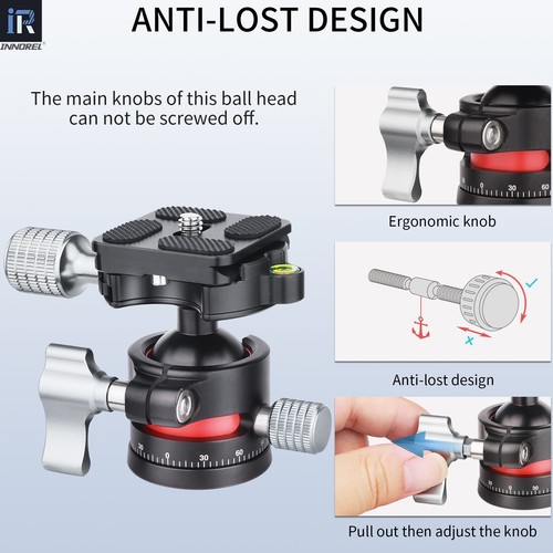 INNOREL C28 Low Profile Tripod Ball Head 360 Panoramic for DSLR Camera Tripod - Picture 6 of 7