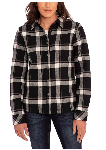 orvis womens fleece lined flannel shirt jacket