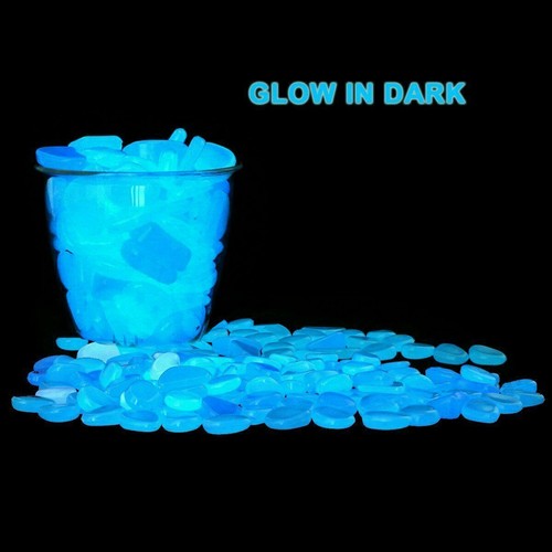 100pcs Glow In The Dark Pebbles Stones Home Garden Walkaway Aquarium Fish Tank - Picture 16 of 18