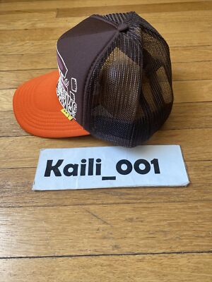 Kapital Century Denim Coating Service Trucker Cap Brown Orange